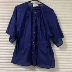 ミディウミソリッド コットン100% フレアブラウス チュニック丈日本製 