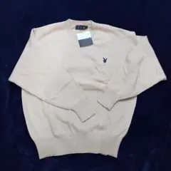 PLAYBOY ベージュ Vネックセーター L