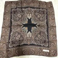 Yves Saint Laurent ペイズリー柄スカーフ　ブラック系