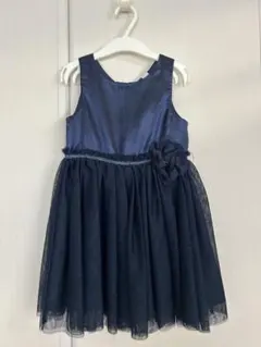 H&M ネイビー フラワー装飾ドレス