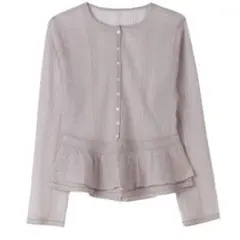 Herlipto Shimmer Knit Peplum Cardigan Mのサムネイル