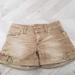 ベージュ コーデュロイ ショートパンツ