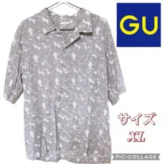 GU ボタニカル柄 半袖シャツ ベージュ XLのサムネイル