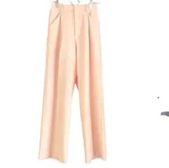 (新品未使用品)　オレンジワイドレッグ スラックス　ワイドパンツ　センタープレス