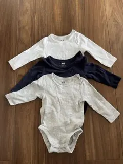 H&M ベビー 長袖 ボディスーツ 3枚セット 2M〜4M