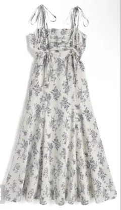 GRL 花柄ドロストリボンストラップキャミワンピース