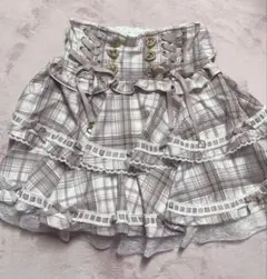 LIZLISA はしごリボンチェックティアードスカパン