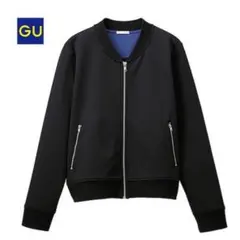 GU ジーユー レディース ブルゾンジャケット ジップアップ 黒 ブラック L