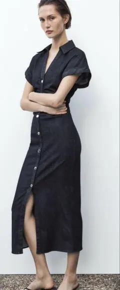 （送料込）ZARAデニムワンピースMサイズ