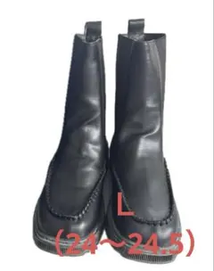 ブラック サイドゴアショートブーツ