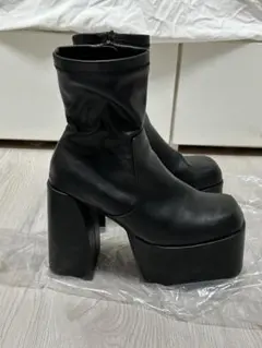 ブラックプラットフォームブーツ M