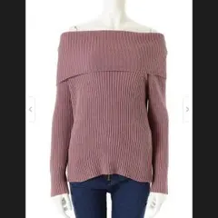 新品☆オフショル リブ編みニット