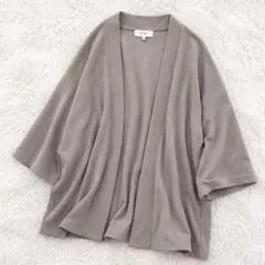 ✨美品✨ プラスワン トッパーカーディガン グレージュ ドルマンスリーブ 羽織りのサムネイル