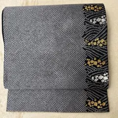 新品未使用品 幾何学模様 名古屋帯 6-5-03432a.jpg