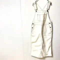 GU チノミディジャンパースカート　オフホワイトサロペットスカート　M 綿