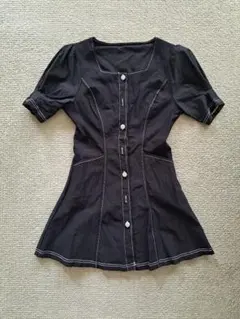 GRL　ブラック半袖ミニワンピース　Sサイズ