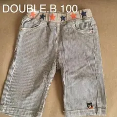 ミキハウス ダブルビー デニムハーフパンツ ストライプ 100