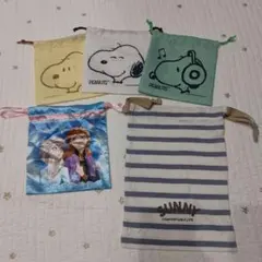 巾着 ポーチ セット スヌーピー ディズニー アナ雪