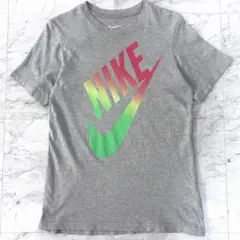 NIKE ナイキ プリント Tシャツ シャツ グレー スウッシュ ロゴ M 半袖