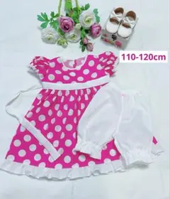 110-120cmワンピース&ドロワーズ2点セット♡ミニーちゃん風コスチューム