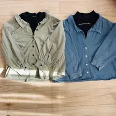 150サイズ　重ね着風ブラウス　長袖　2枚セット