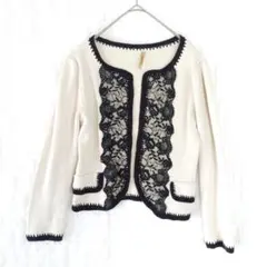 ロイヤルパーティー 長袖ニット ラップカーディガン ボタンレス 羽織