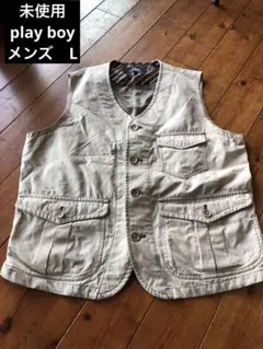 未使用　Playboy プレイボーイ　メンズ　ベージュ ベスト L