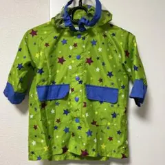 Branhes ベビーレインコート 星柄 緑色