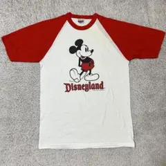 70s後期　ヘインズ　USA 白足ミッキーマウスDisney リンガーT