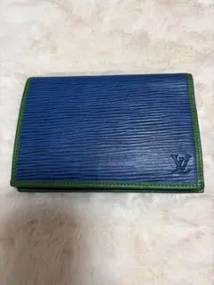 Louis Vuitton 二つ折り財布 エピレザー 青 緑