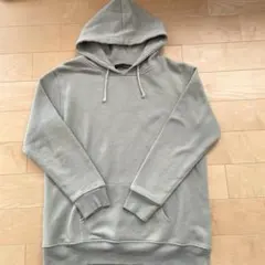 レディース フード付き スウェットパーカー Lサイズ 裏起毛 くすみグリーン