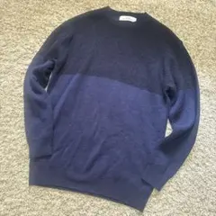GREEN LABEL RELAXING クルーネックニットセーター ネイビーのサムネイル