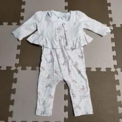 ホワイト フラワープリント ロンパース