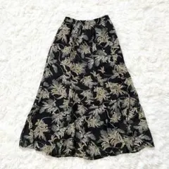 H238 Ennea ロングフレアスカート　花柄　総柄　ウエストゴム　楽ちん