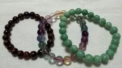 クリソプレーズ・レッドタイガーアイ・フローライト 3本セット、これはお買い得！