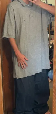 希少 NAUTICA ポロシャツ グレー ビッグシルエット 00s