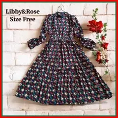 【極美品】リビーアンドローズ ロングワンピース 幾何学模様 フリー プチハイ