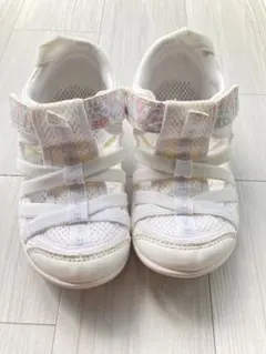 IFME サンダル 18cm 水陸両用 ホワイト 花柄