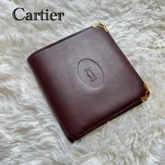 Cartier カルティエ マストライン 二つ折り財布 ボルドー ロゴ 金具のサムネイル