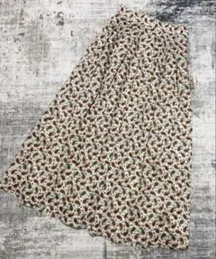美品 TALBOTS リバティ ペイズリー柄 フレアスカート ロング丈 綿100のサムネイル