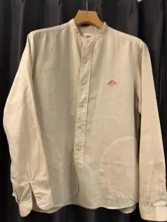 DANTON ダントン ノーカラーシャツ ブラウスベージュ アイボリー 38 