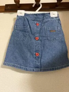 110 futafuta フタフタ デニムスカートショートパンツ ハートボタン
