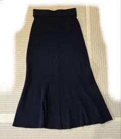 GU リブニット　マーメイドスカート　ブラック　Sサイズ