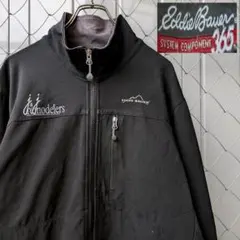 90s　エディバウアー　マウンテンジャケット　ギミック　刺繍　ブラック　Y2K