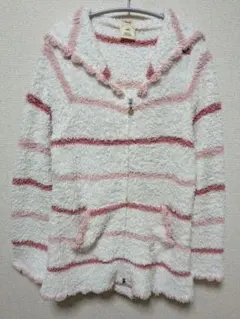 ジェラートピケ ボーダー ジップアップパーカー ルームウェア