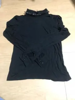 シークレットハニー　タートルネック　カットソー　トップス　リボン　レース　黒のサムネイル