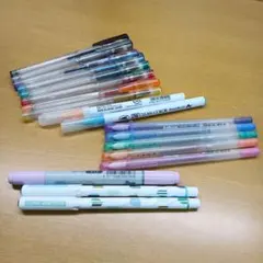 【12/16まで限定価格】キラキラ多色ボールペン＋筆ペン 18本セット