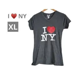 海外古着【I ♥ NY 】　グレー 半袖　Tシャツ XLサイズ　カジュアル