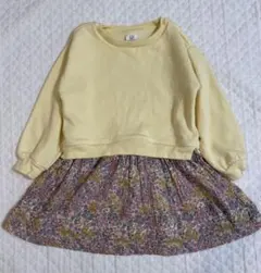 GAP トレーナーワンピース　裏起毛　花柄　100