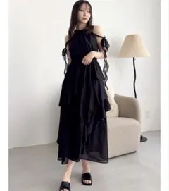 ロゼミューズ open shoulder chiffon dress ワンピース - メルカリ